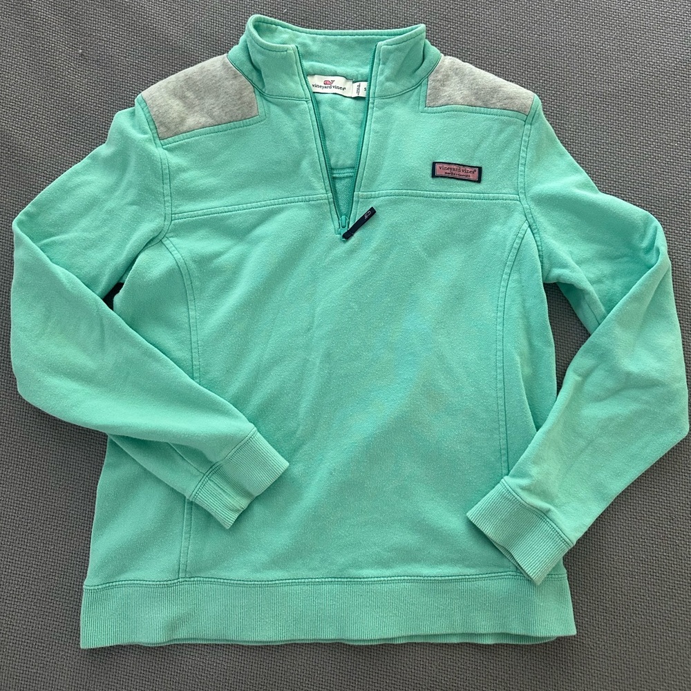 Vineyard Vines Shep Shirt turquoise and gray size small